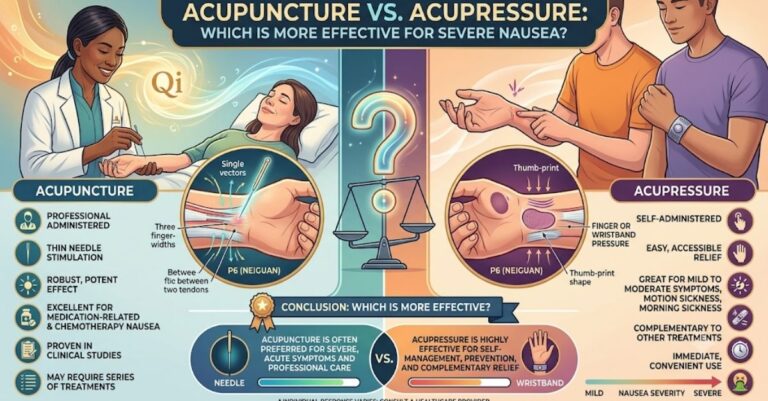 Acupuncture vs. Acupressure: Which is More Effective for Severe Nausea?