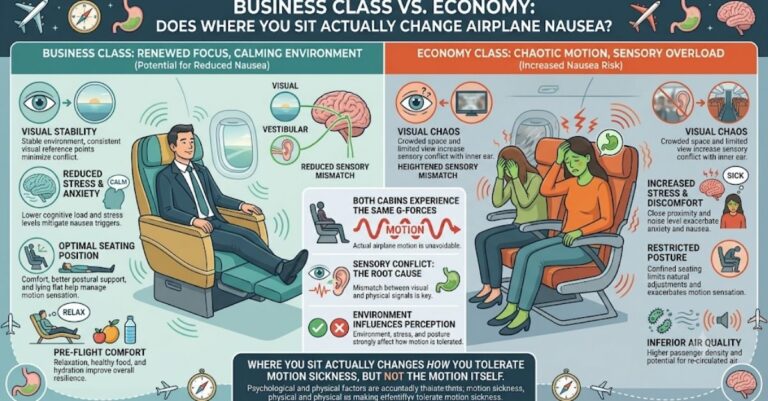 Business Class vs. Economy: Does Where You Sit Actually Change Airplane Nausea?