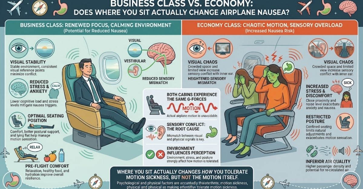 Business Class vs. Economy: Does Where You Sit Actually Change Airplane Nausea?