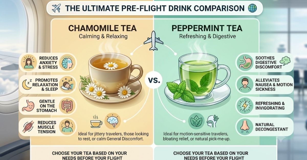 Chamomile Tea vs. Peppermint Tea: The Ultimate Pre-Flight Drink Comparison