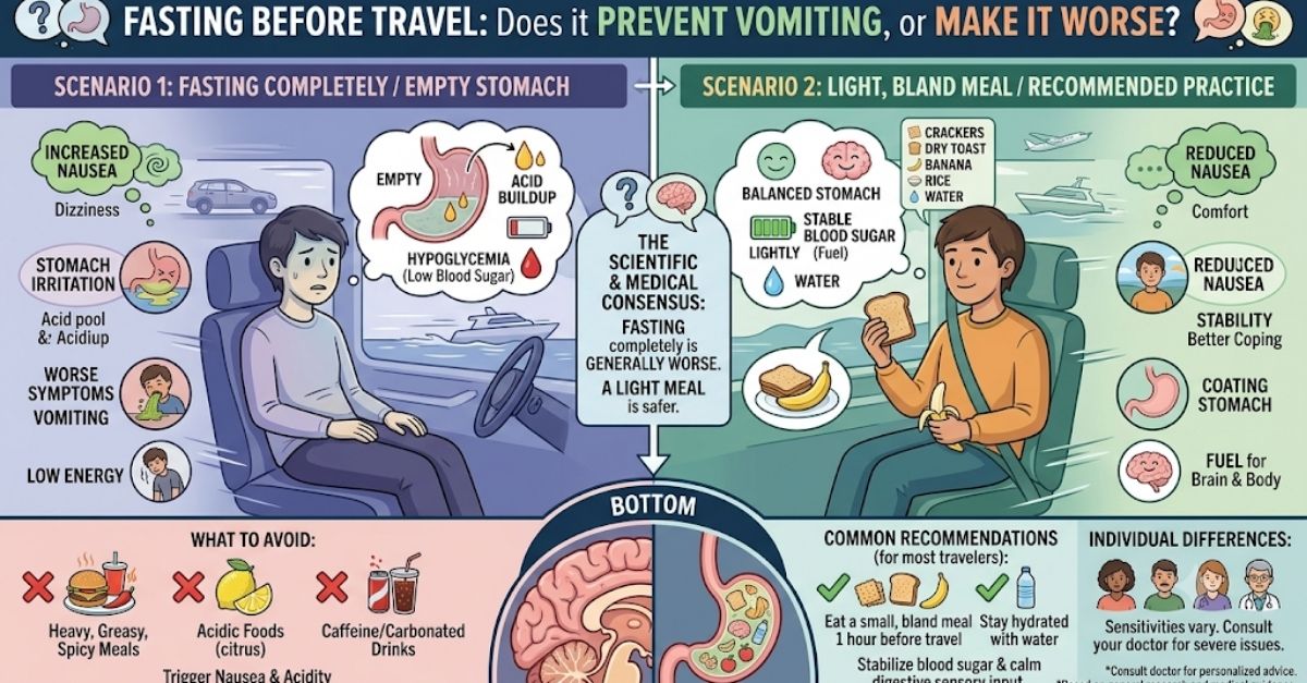 Does Fasting Before Travel Prevent Vomiting, or Make It Worse