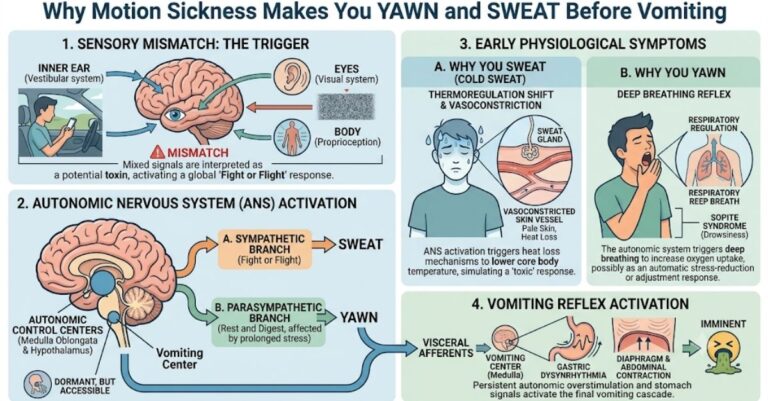Why Does Motion Sickness Make You Yawn and Sweat Before Vomiting?