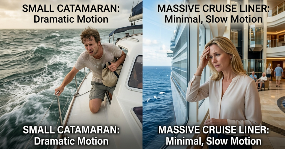Sea Sickness on Small Catamarans vs. Massive Cruise Liners: Whatโs the Difference?