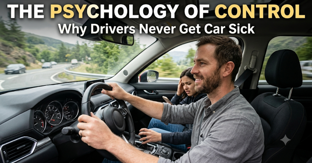 The Psychology of Control: Why Drivers Never Get Car Sick